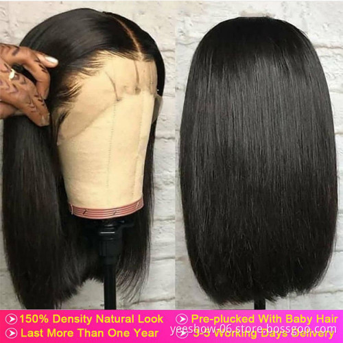 2021 cheap frontal brazilian human hair  bob hair wig  indian natural 10 inch  lace front wig